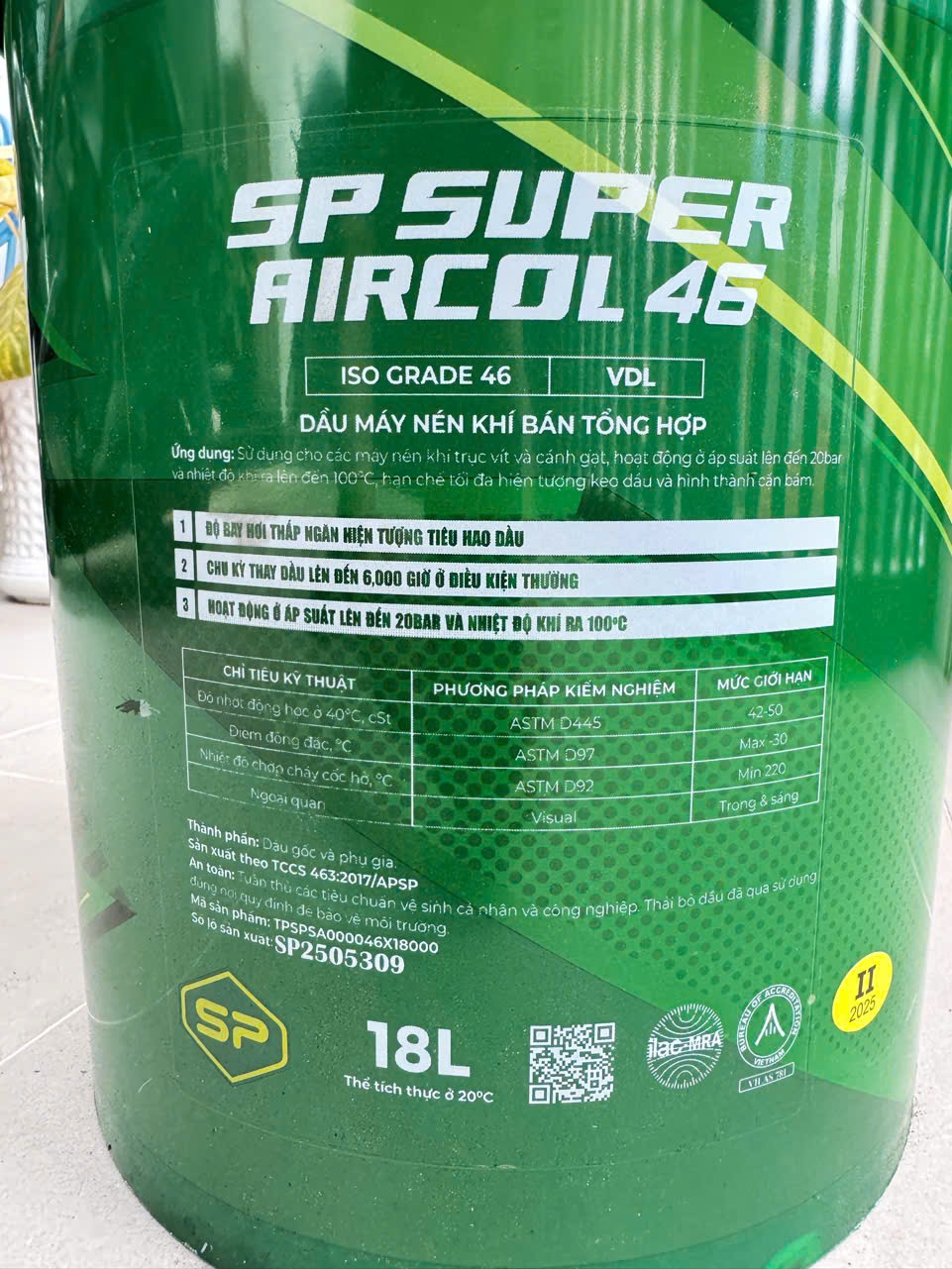 Dầu máy nén khí SP SUPER AIRCOL 46,